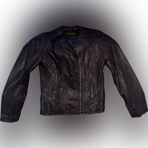 Guess black faux leather moto jacket